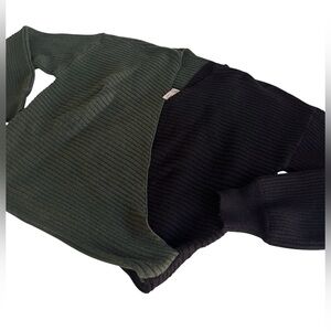 Green & Black Jeannie Mai x I.N.C. Ribbed Colorblocked Sweater
